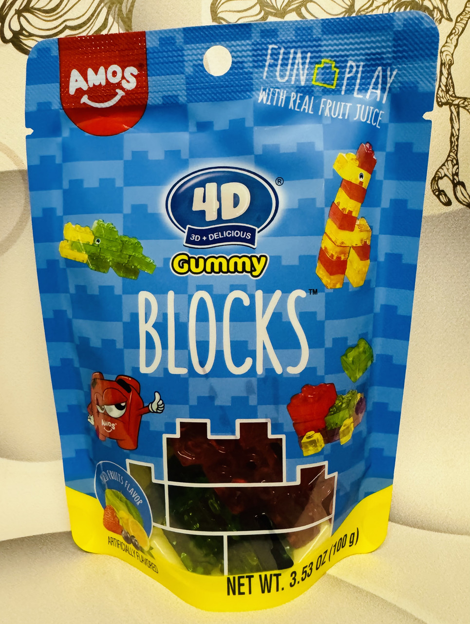 Желейні цукерки кубиків лего AMOS 4D Gummy Blocks Candy Bricks