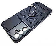 Протиударний чохол із кільцем на Самсунг A55 чорний для Samsung A55 чохол магніт підставка