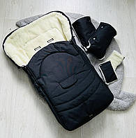 Зимовий конверт на овчині в коляску та санки, муфти для коляски та санок Angelok-child