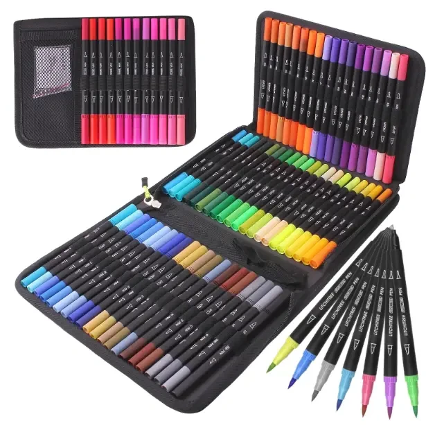 Акварельні маркери-пензля, 48 кольорів, подвійний наконечник, художні маркери, фломастери Color pencil AND SV227, фото 1