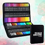 Акварельні маркери-пензля, 48 кольорів, подвійний наконечник, художні маркери, фломастери Color pencil AND SV227, фото 2