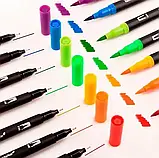 Акварельні маркери-пензля, 48 кольорів, подвійний наконечник, художні маркери, фломастери Color pencil AND SV227, фото 6