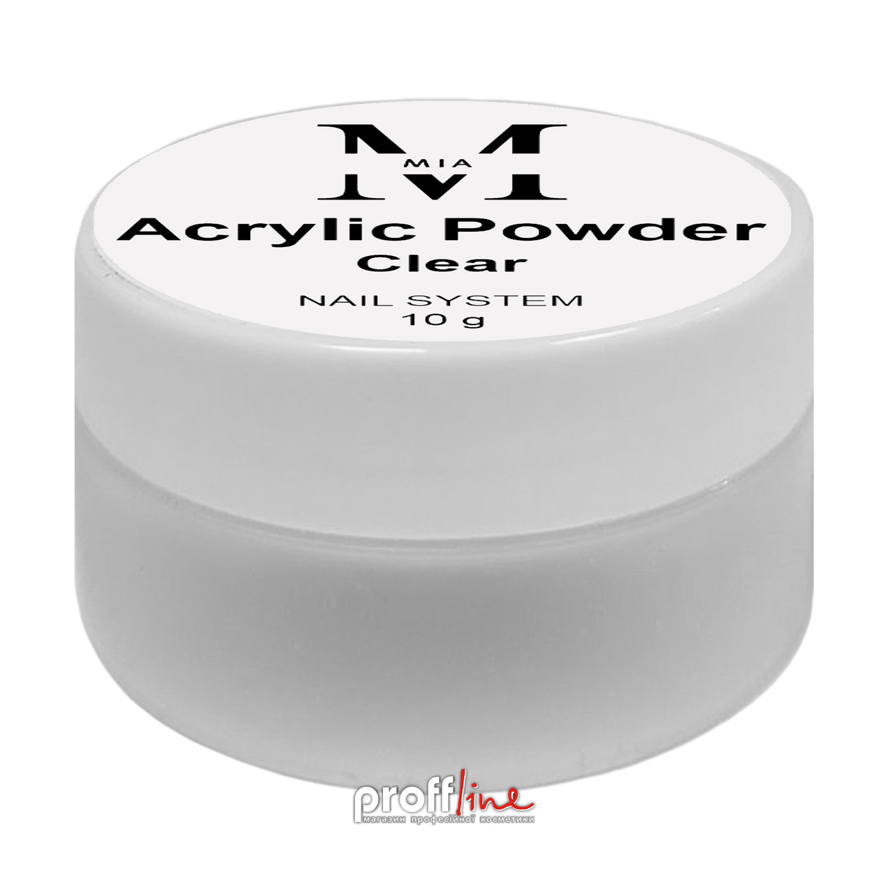 Акрилова пулра для нігтів Mia-M Acrylic Powder Clear прозора, 10 г