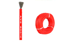 Кабель 26AWG провод 0.15 мм², медь луженый в силиконовой изоляции, 1м, многожильный, красный