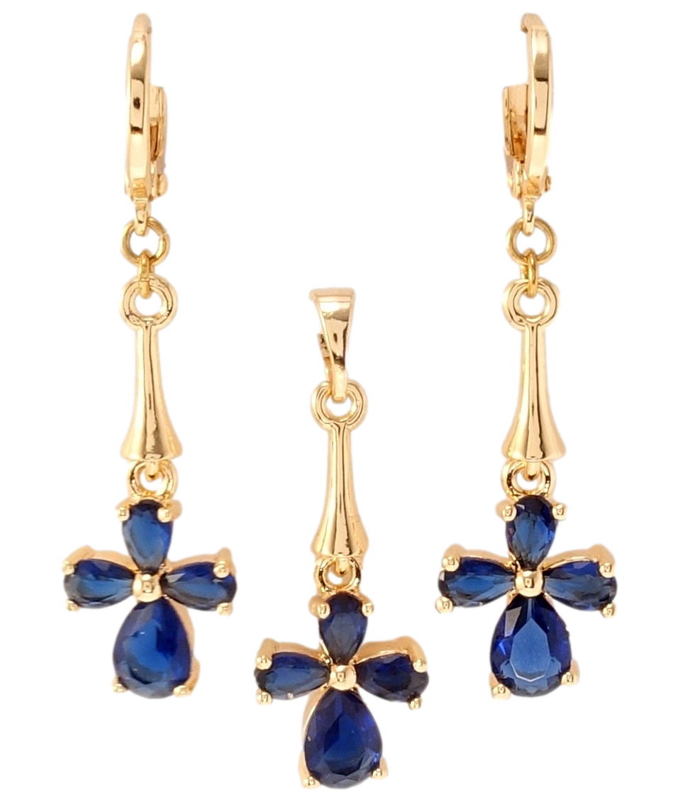 Xuping M&L Колір 18K Сережки Кулон "Сині кристальні хрестики", фото 1
