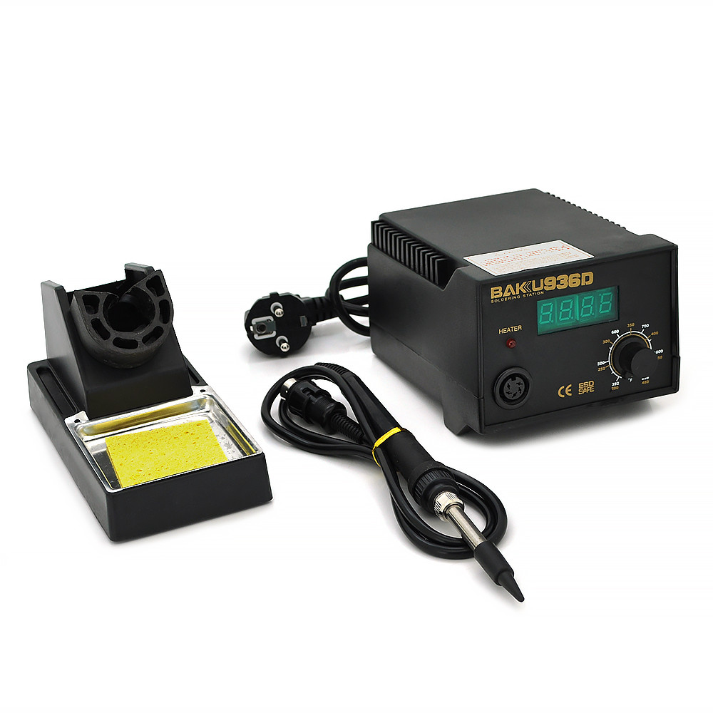 Паяльна станція BAKKU BK-936D, цифрова індикація, паяльник із блоком регулювання, Box (263*215*118) 2,02 кг