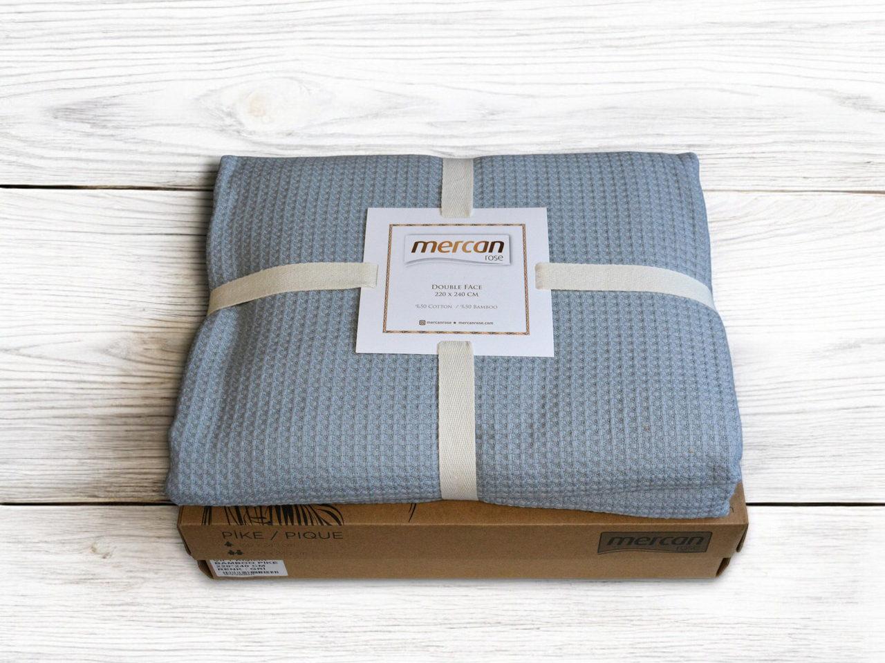 Вафельне простирадло-покривало Mercan 220×240 см. Gri