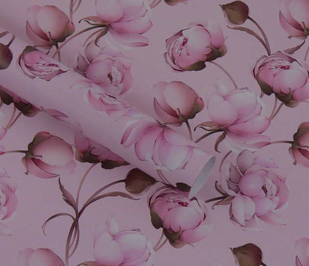 Подарунковий папір для пакування "Ніжні квіти" , 5 шт/уп