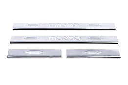 Накладка на пороги V-1 Carmos для Mazda 6 (2008-2012) Нержавіюча сталь (4 шт)