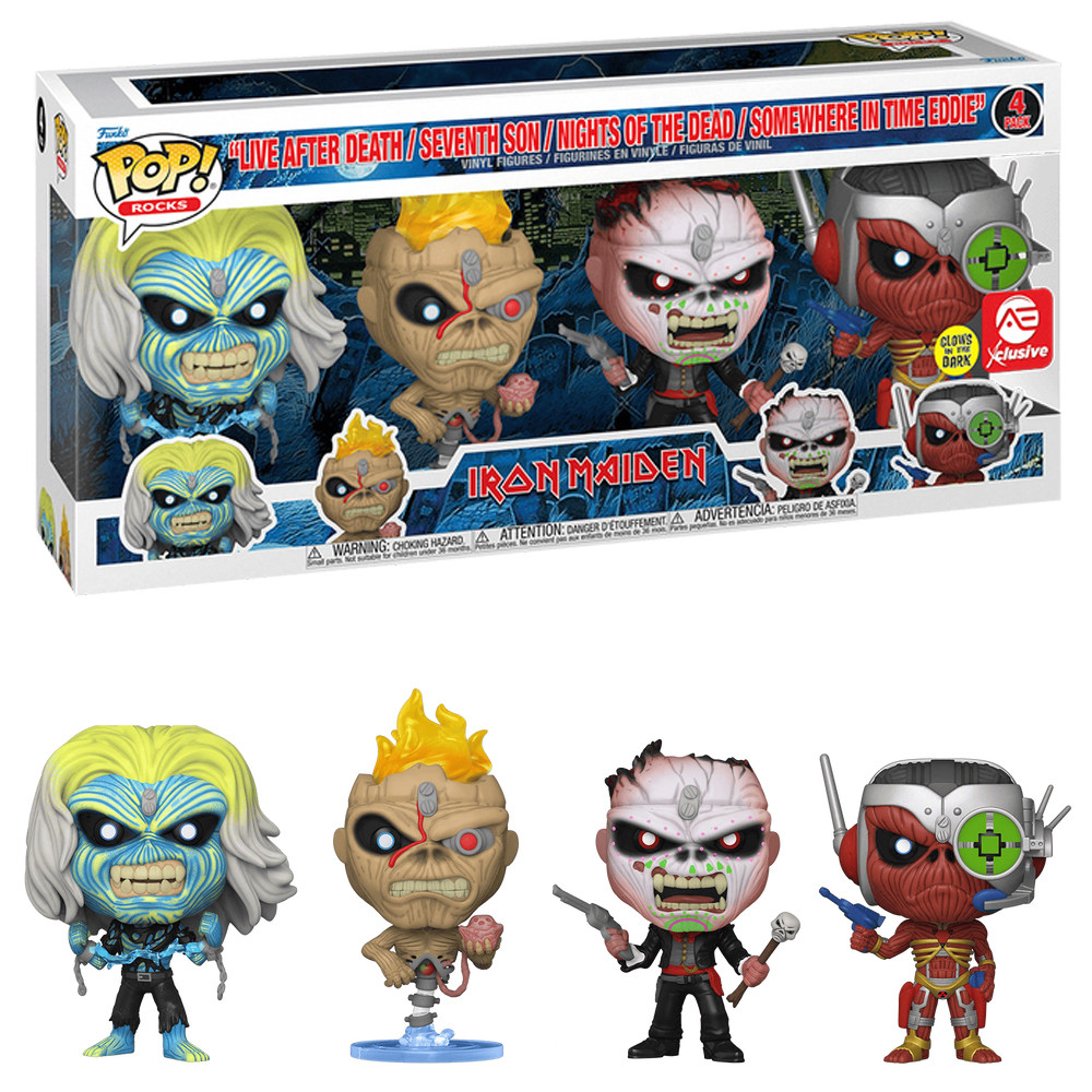Фігурка Фанко Поп Funko Pop Залізна діва Iron Maiden Едді Eddie 10 см (4 pack)