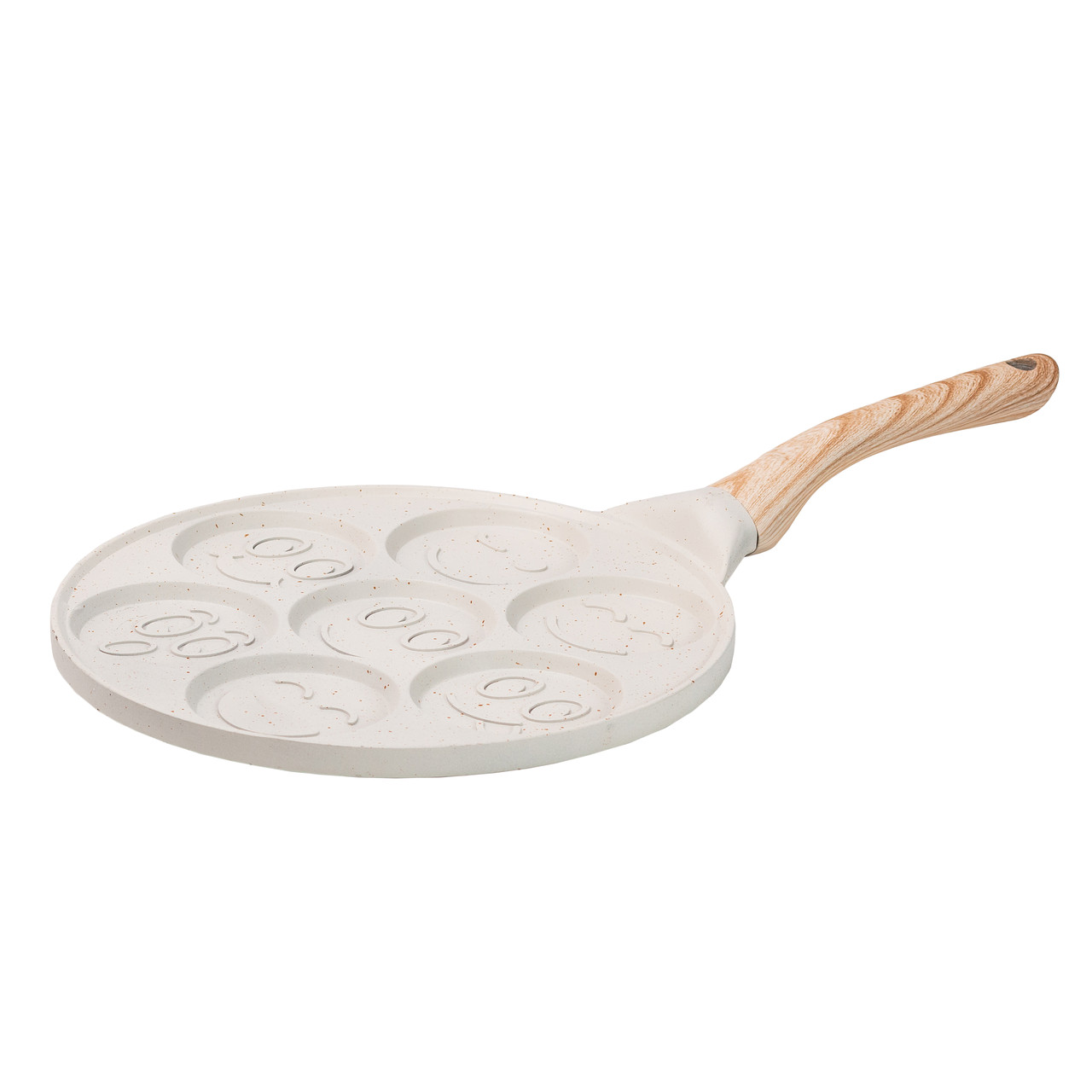 Сковорода смайл Ø 26.5 (см) на 7 секцій для млинців, оладок, яєць, сирників порційна бежева Lugi, фото 1