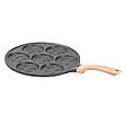 Сковорода смайл Ø 26.5 (см) на 7 секцій для млинців, оладок, яєць, сирників порційна сіра Lugi, фото 4
