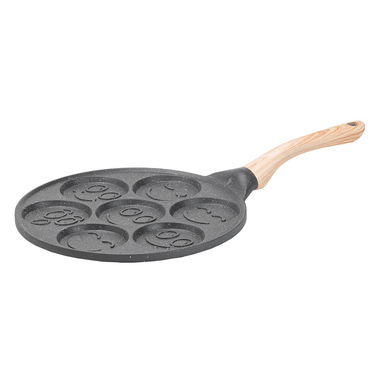Сковорода смайл Ø 26.5 (см) на 7 секцій для млинців, оладок, яєць, сирників порційна сіра Lugi, фото 1