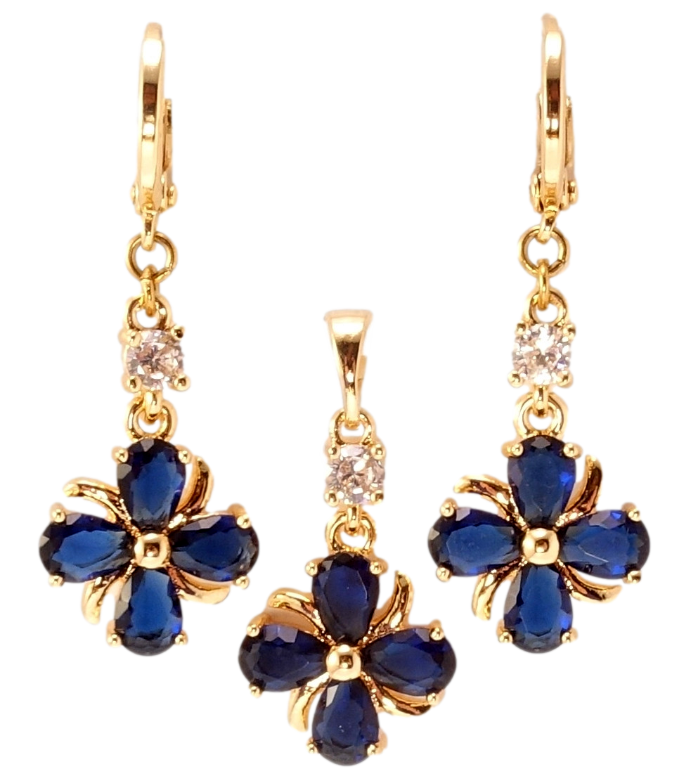 Xuping M&L Колір 18K Сережки Кулон "Сині кристальні квіточки", фото 1
