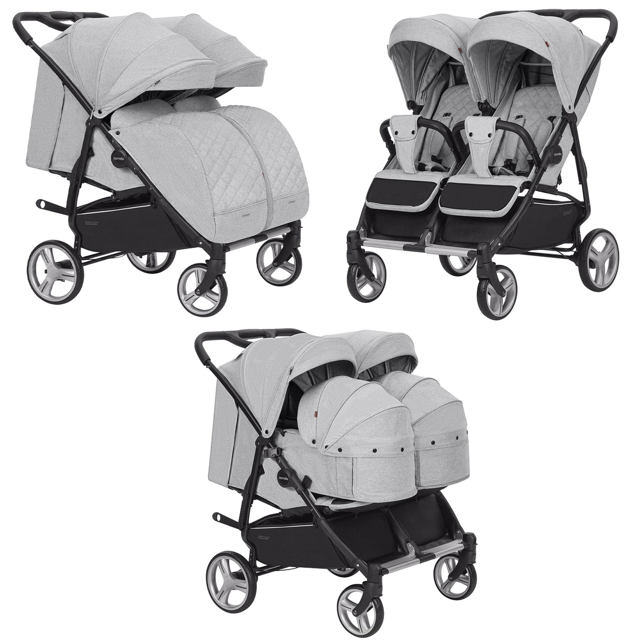Коляска для двійні з перенескою CARRELLO Connect CRL-5502/1, Ink Gray