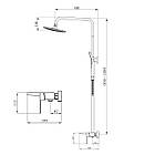 Душова система універсальна Qtap Gemini на три споживачі (з виливом) QTGEM111CRW45687 Chrome/White, фото 2