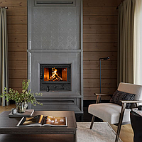 Дверцята чавунні для каміна з вогнетривким склом Iron Fire Дверцята топкові чавунні Panorama Lux 580x500 мм
