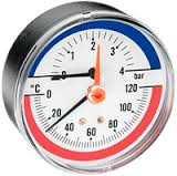 Термоманометр радіальний (бічний) TIRM 80 1/2", 0-4бар, 120гр Watts, фото 1