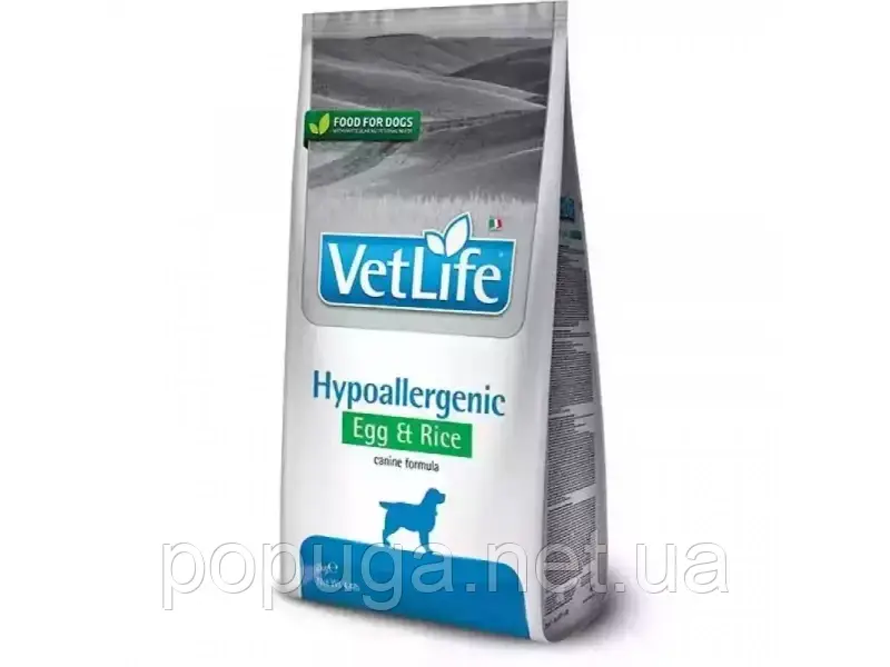 Farmina Vet Life Hypoallergenic Egg & Rice корм для собак при харчовій алергії ЯЙЦЕ та РИС 2кг (термін до 10.2025)