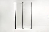 Душова перегородка Walk in INSANA Santa Black 120x195 розсувне прозоре скло 8 мм, фото 3