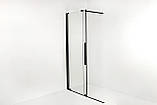 Душова перегородка Walk in INSANA Santa Black 120x195 розсувне прозоре скло 8 мм, фото 5