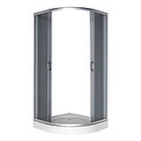 Душова кабіна 90х90х190 см VIVIA JK 091 Grey низький піддон сіре скло 4 мм розсувні двері, фото 3