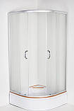 Душова кабіна VIVIA 09-30 RC 90х90х195 середній піддон матове скло 4 мм розсувні двері, фото 3