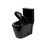 Унітаз-моноблок підлоговий Insana Marvin BG 68х37х77 пристінний чорний з швидкознімним сидінням мікроліфт, фото 2