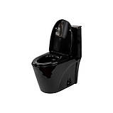 Унітаз-моноблок підлоговий Insana Marvin BG 68х37х77 пристінний чорний з швидкознімним сидінням мікроліфт, фото 4