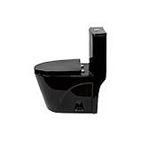 Унітаз-моноблок підлоговий Insana Marvin BG 68х37х77 пристінний чорний з швидкознімним сидінням мікроліфт, фото 5