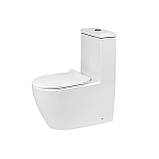 Унітаз-моноблок підлоговий Insana Ermin 67х37х84 пристінний білий з швидкознімним сидінням мікроліфт, фото 2