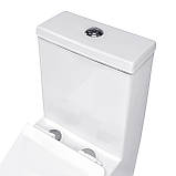 Унітаз-моноблок підлоговий Insana Ermin 67х37х84 пристінний білий з швидкознімним сидінням мікроліфт, фото 4