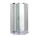 Душова кабіна INSANA FLAVIA 90х90х205 дрібний п'ятикутний піддон матове скло 6мм розпашні двері, фото 2