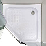 Душова кабіна INSANA FLAVIA 90х90х205 дрібний п'ятикутний піддон матове скло 6мм розпашні двері, фото 3