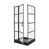 Душова кабіна  100x80x215 см INSANA Patricia прямокутний дрібний піддон прозоре скло 6мм розпашні двері, фото 2