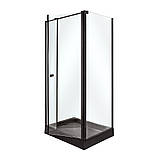 Душова кабіна 100x80x210 см INSANA Riccarda прямокутна низький чорний піддон ропашні двері, фото 3
