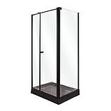 Душова кабіна 100x80x210 см INSANA Riccarda прямокутна низький чорний піддон ропашні двері, фото 2