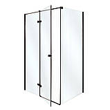 Душова кабіна 100х80х210 см INSANA Adriana Black M чорна прямокутна дрібний піддон прозоре скло 6 мм, фото 3
