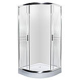 Душова кабіна 90х90х205 см INSANA Geja Point напівкругла низький піддон прозоре скло з малюнком, фото 2