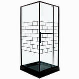 Душова кабіна INSANA BERTA 90х90х205 квадратна низький піддон прозоре скло розпашні двері, фото 2