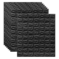 Декор на стіни, Cамоклеючі 3д панелі під чорну цеглу 700х770х4мм (19-3) 3Д панели самоклейка, BV-0000584
