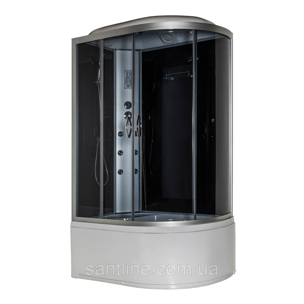 Гідробокс асиметричний 82 L RC 120х80 з електронікою правий гідромасажна кабіна Vivia на глибокому піддоні, фото 1