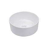 Умивальник круглий накладний Malta 410х410х125 мм керамічний білий раковина для ванної кімнати, фото 2