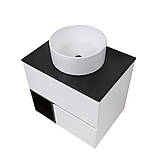 Умивальник круглий накладний Malta 410х410х125 мм керамічний білий раковина для ванної кімнати, фото 7