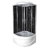 Гідромасажний бокс TKF 100-1 BG 100х100x215 см напівкруглий глибокий піддон розсувні двері, фото 3