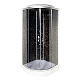Гідромасажний бокс TKF 90-1 BG 90х90x215 см напівкруглий низький піддон розсувні двері сіре скло, фото 3