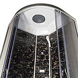 Гідромасажний бокс TKF 90-1 BG 90х90x215 см напівкруглий низький піддон розсувні двері сіре скло, фото 4