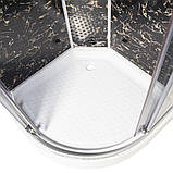 Гідромасажний бокс TKF 90-1 BG 90х90x215 см напівкруглий низький піддон розсувні двері сіре скло, фото 5