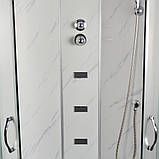 Гідромасажний бокс 100х100x215 см TKF 100-1 WG душовий бокс Vivia напівкруглий низький піддон розсувні двері, фото 4