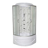 Гідромасажний бокс TKF 90 WG 90х90x215 см напівкруглий глибокий піддон розсувні матові двері, фото 2